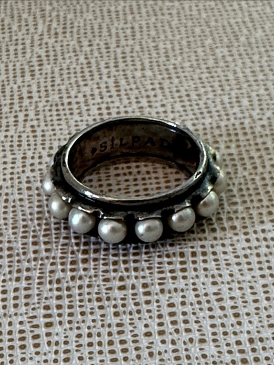 Silpada Jewelry - Silpada Sterling Silver Band with Pearl-Style Accents - White